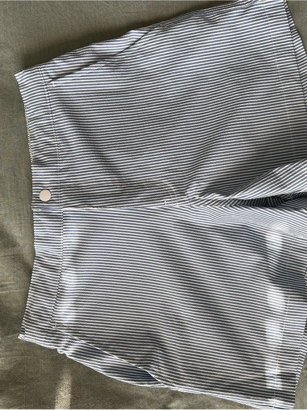 Striped Blue & White Seersucker lined swim Shorts. Never worn.